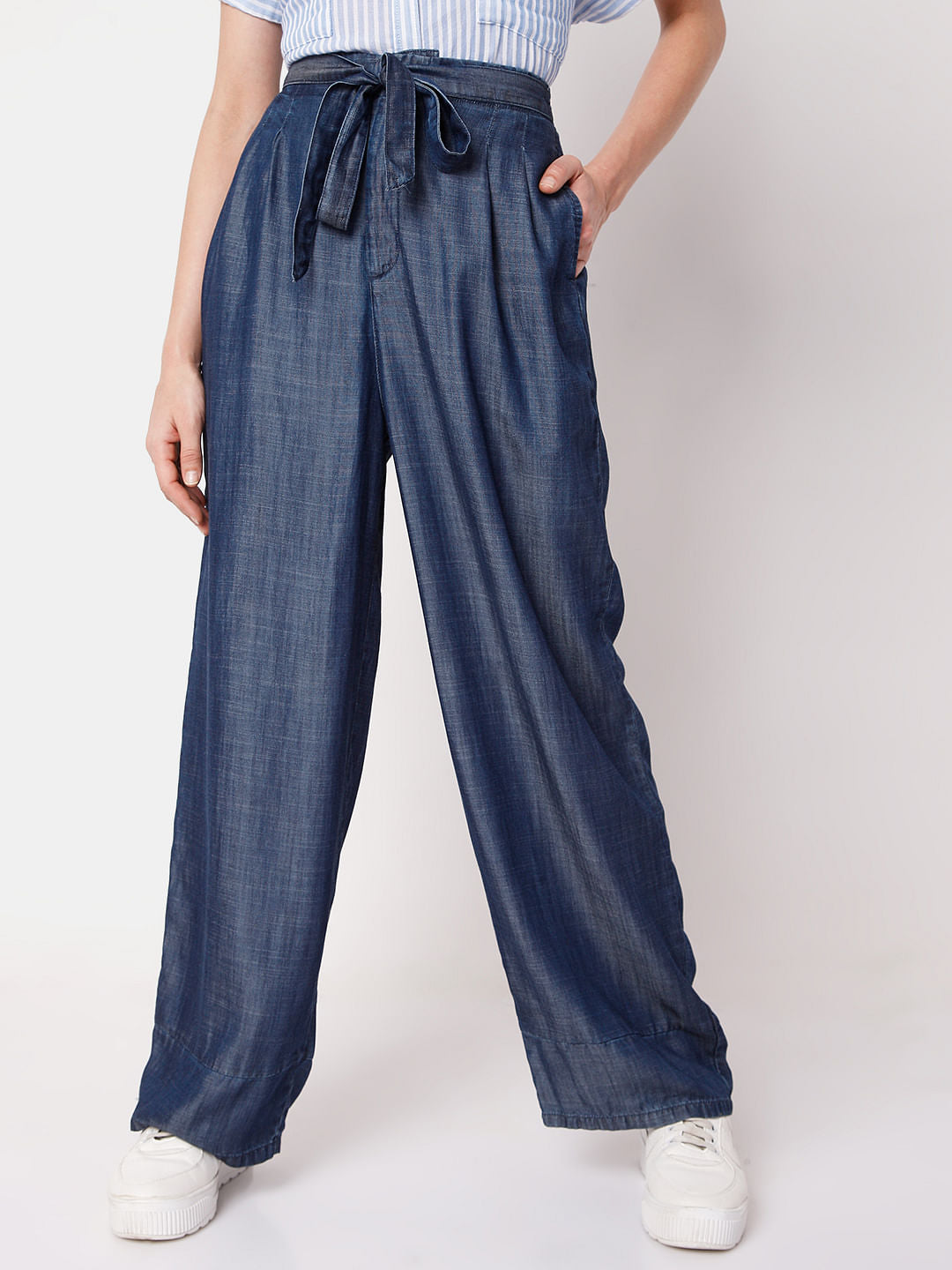 Blue Wide Leg Pants