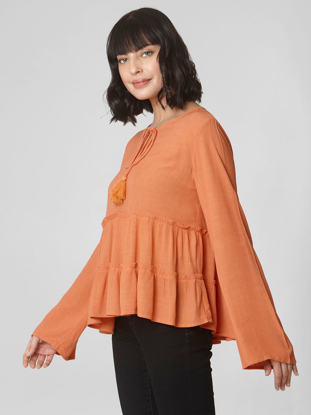 Light Orange Tiered Flared Top