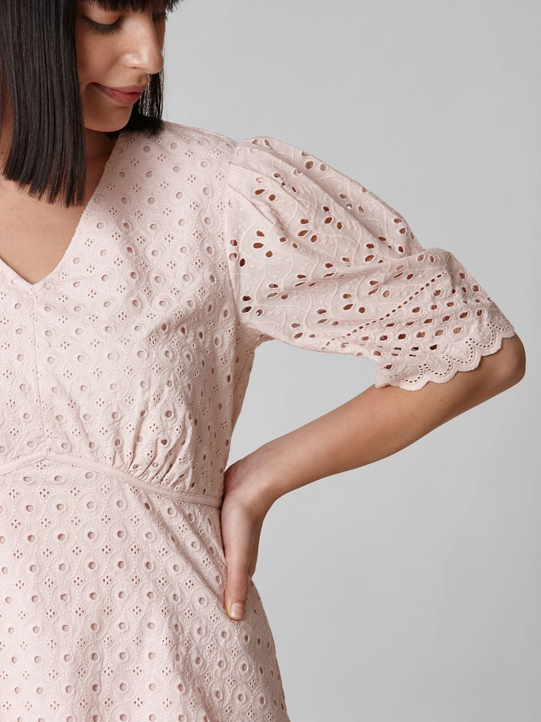 Pink Schiffli Embroidered Top