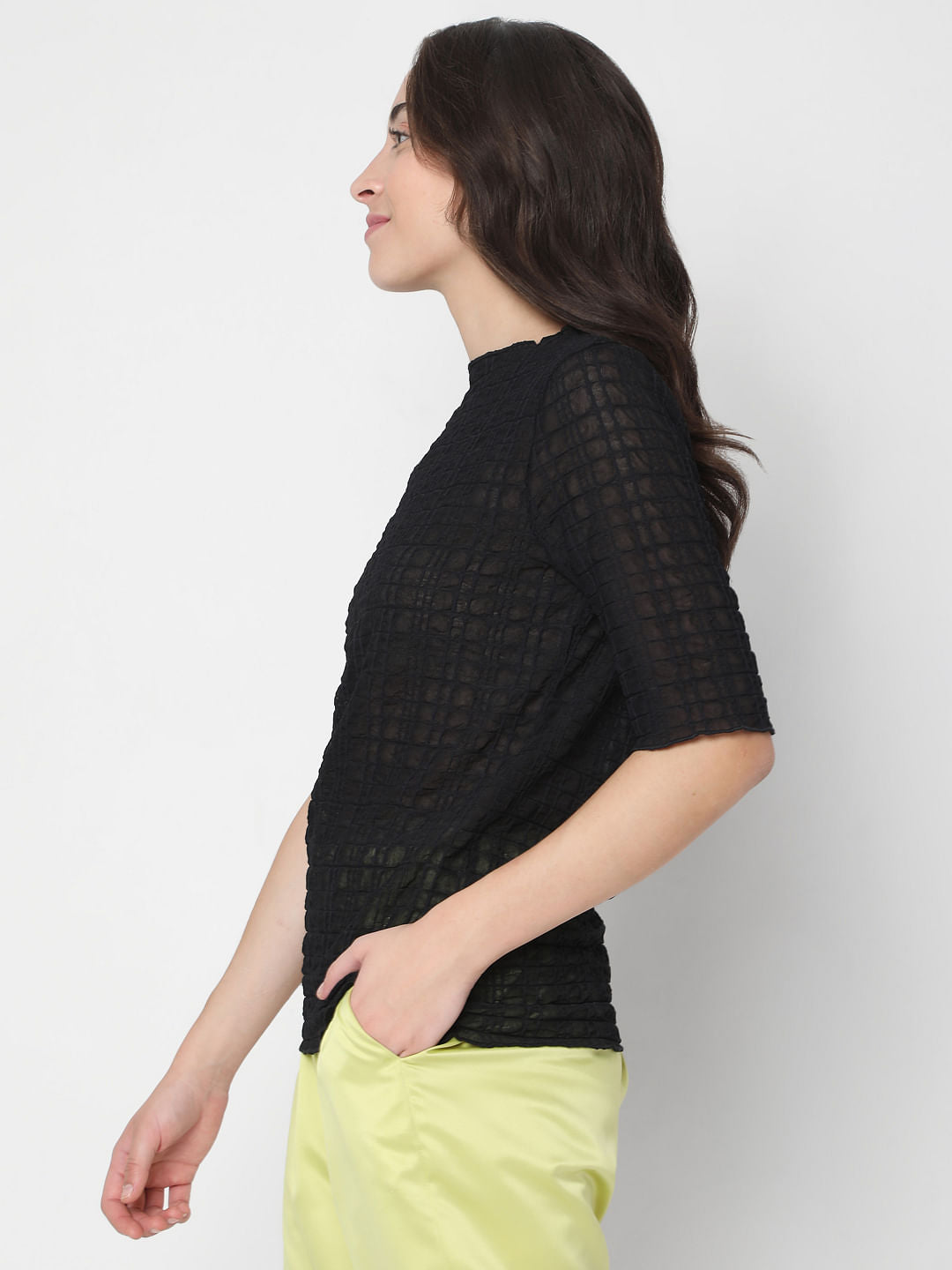 Black Textured Top