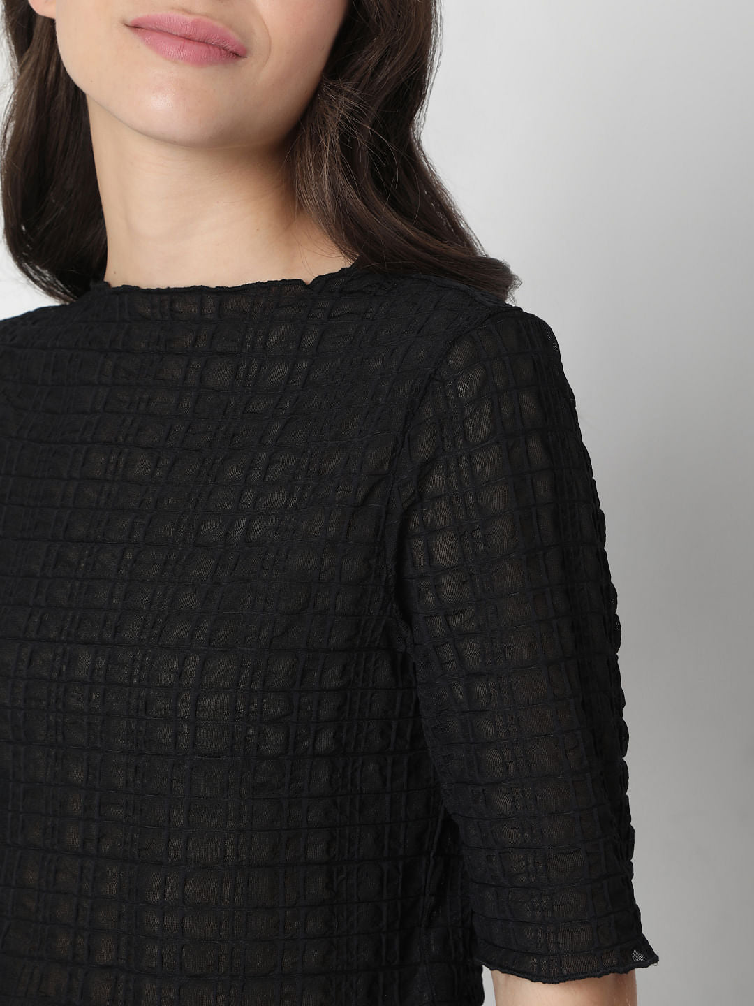 Black Textured Top