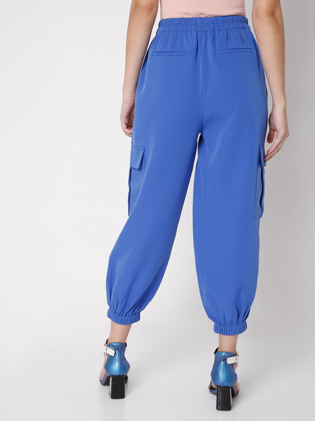 Blue High Rise Jogger Pants