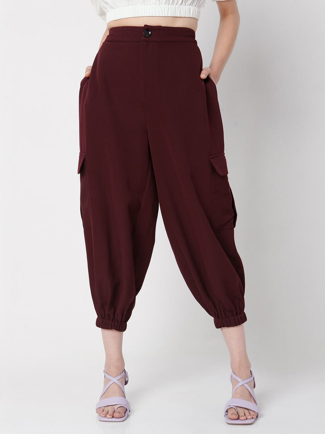 Maroon Baggy Pants