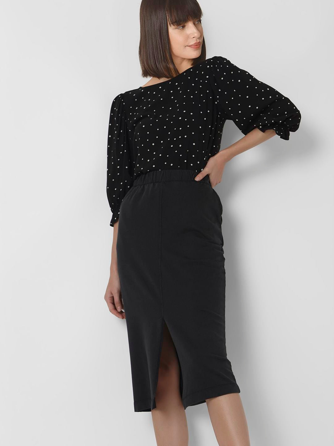Black Polka Dot Top