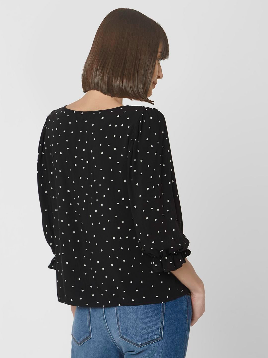 Black Polka Dot Top