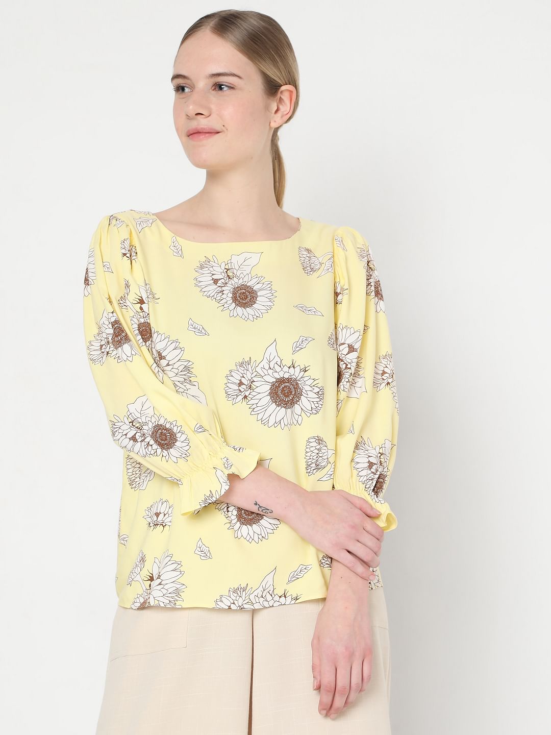 Yellow Floral Top