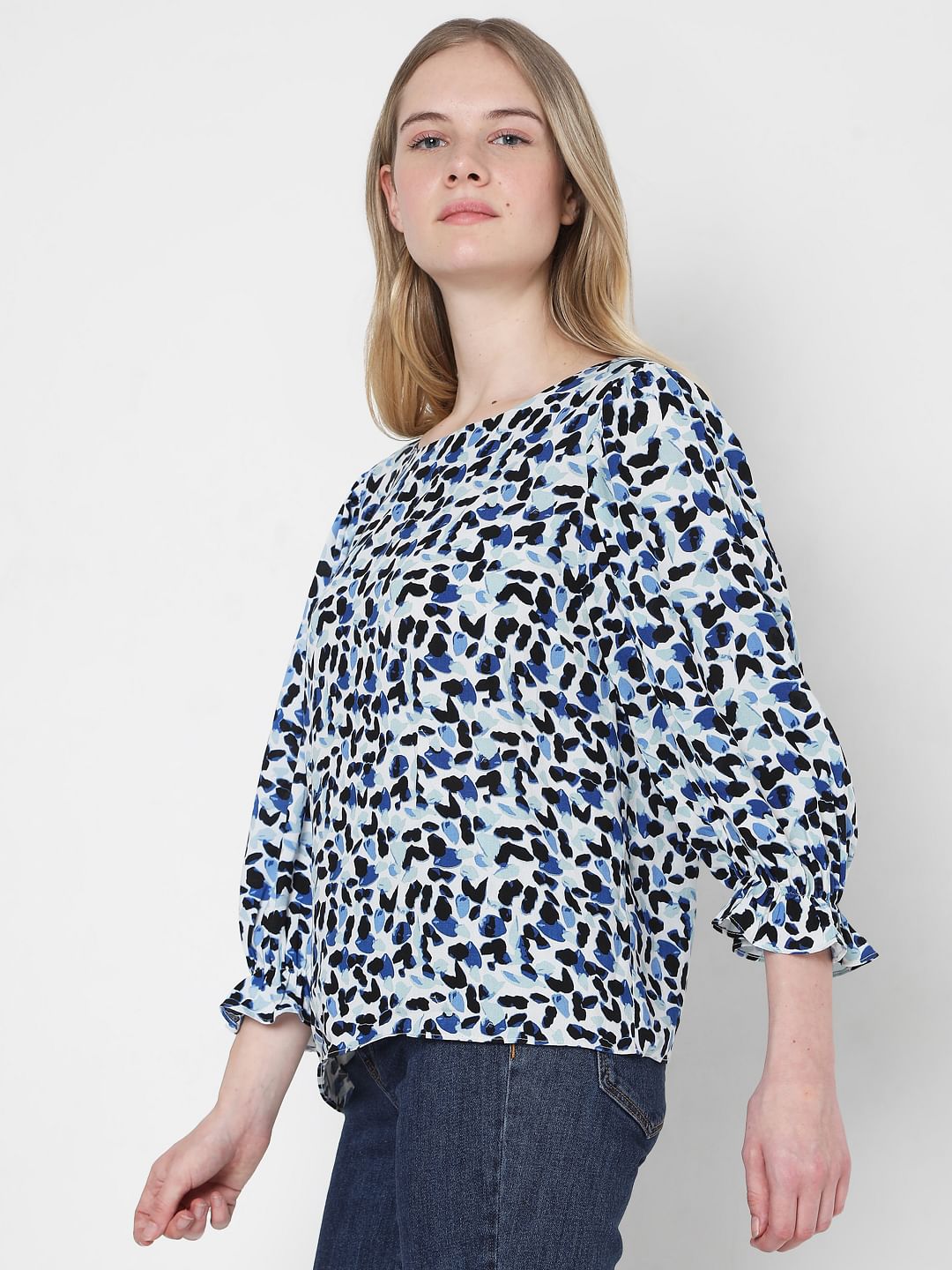 Blue Printed Top