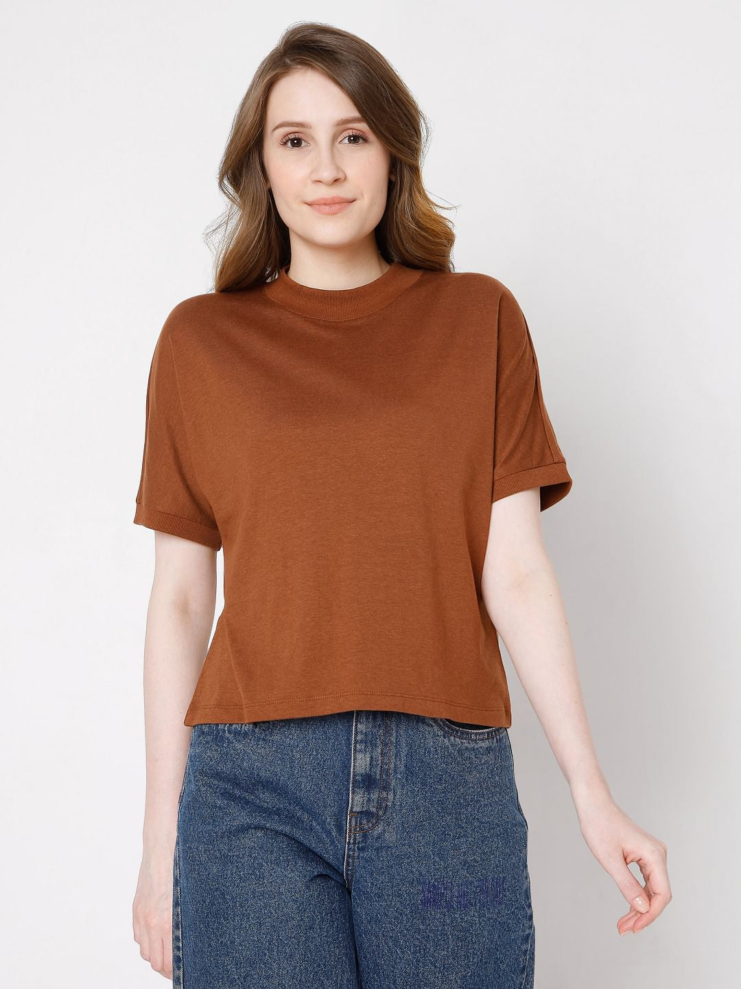 Brown Solid T-Shirt