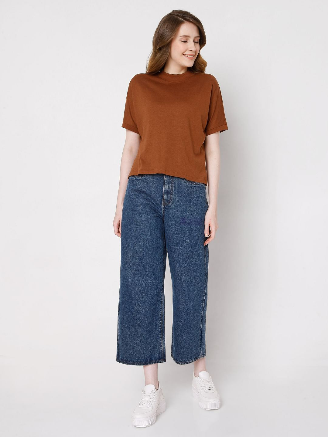 Brown Solid T-Shirt