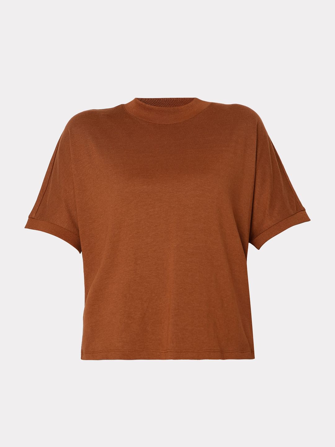 Brown Solid T-Shirt