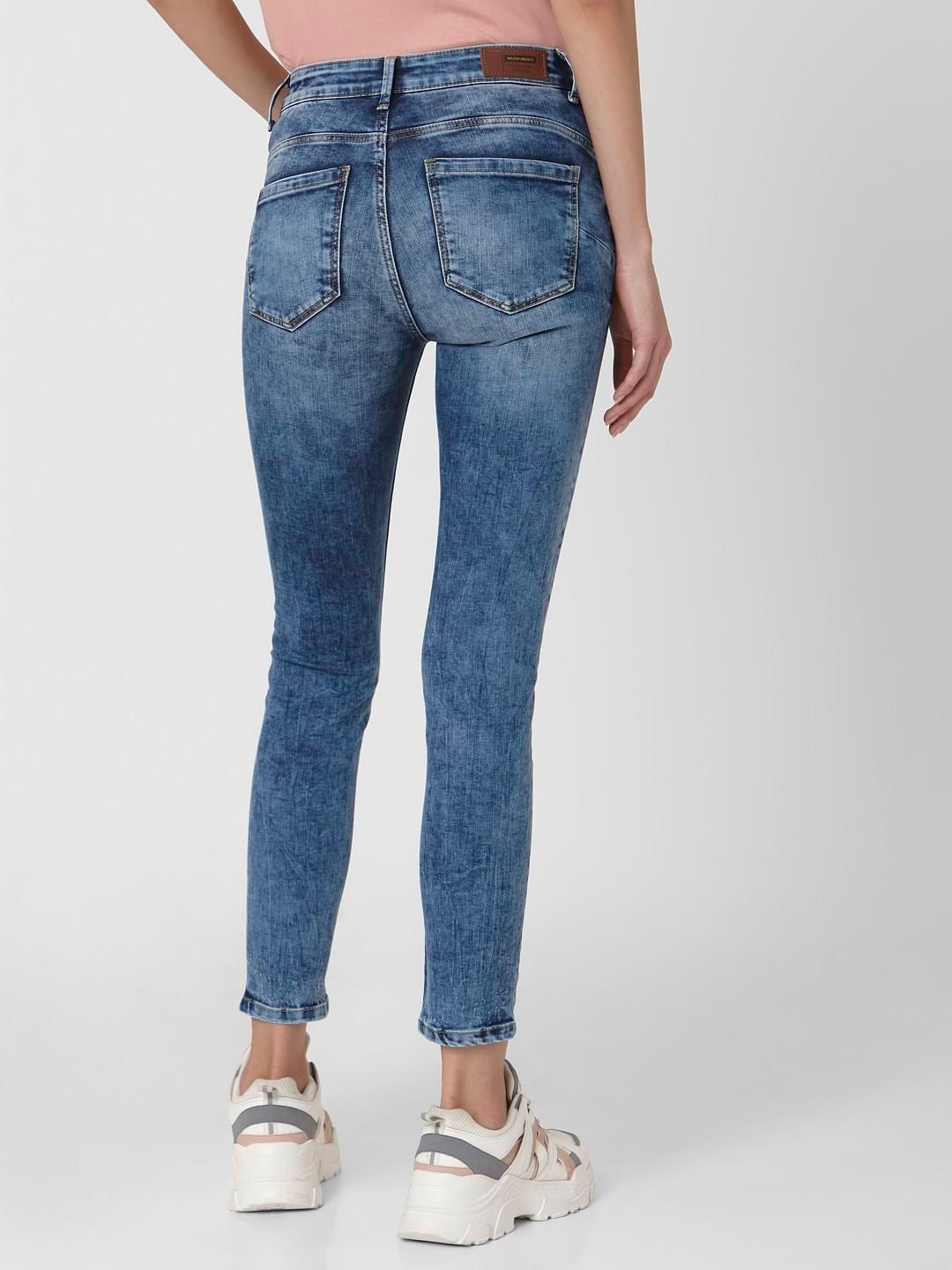 Blue Mid Rise Skinny Jeans