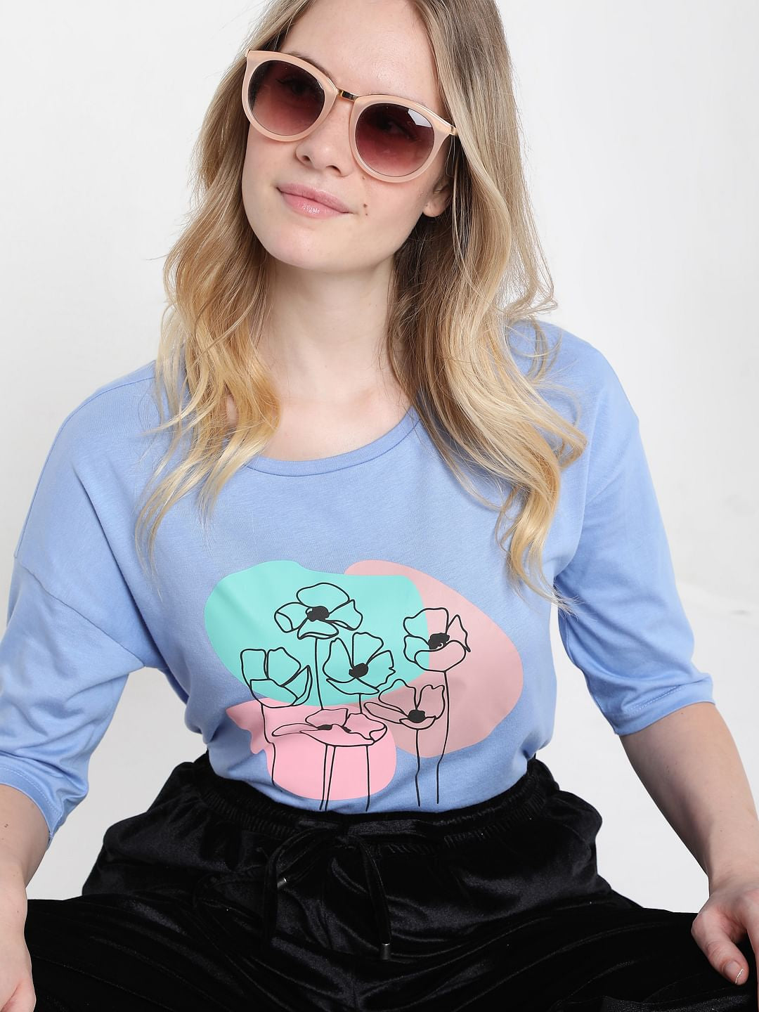 Blue Graphic Print T-Shirt