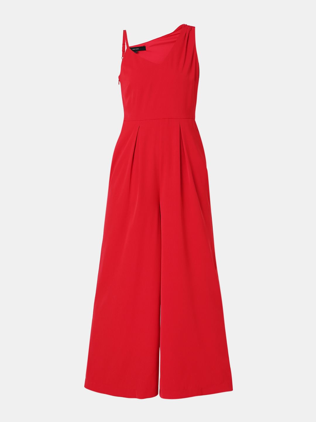 Red One Shoulder Jumpsuit