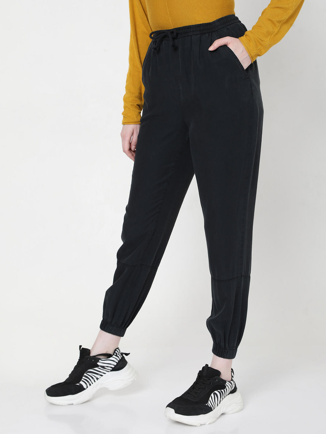 Blue Mid Rise Pants