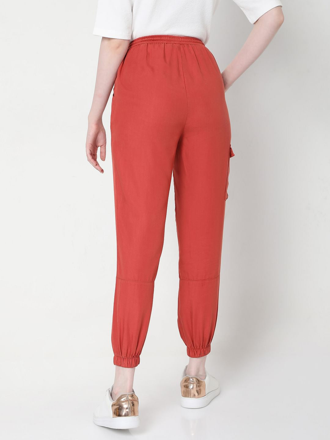 Red Mid Rise Joggers