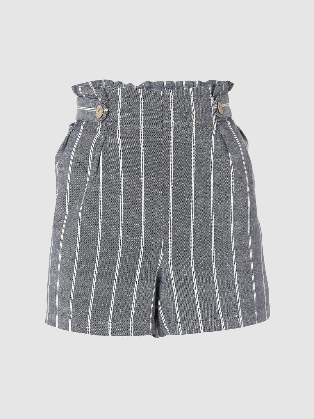 Blue Striped Co-Ord Set Shorts
