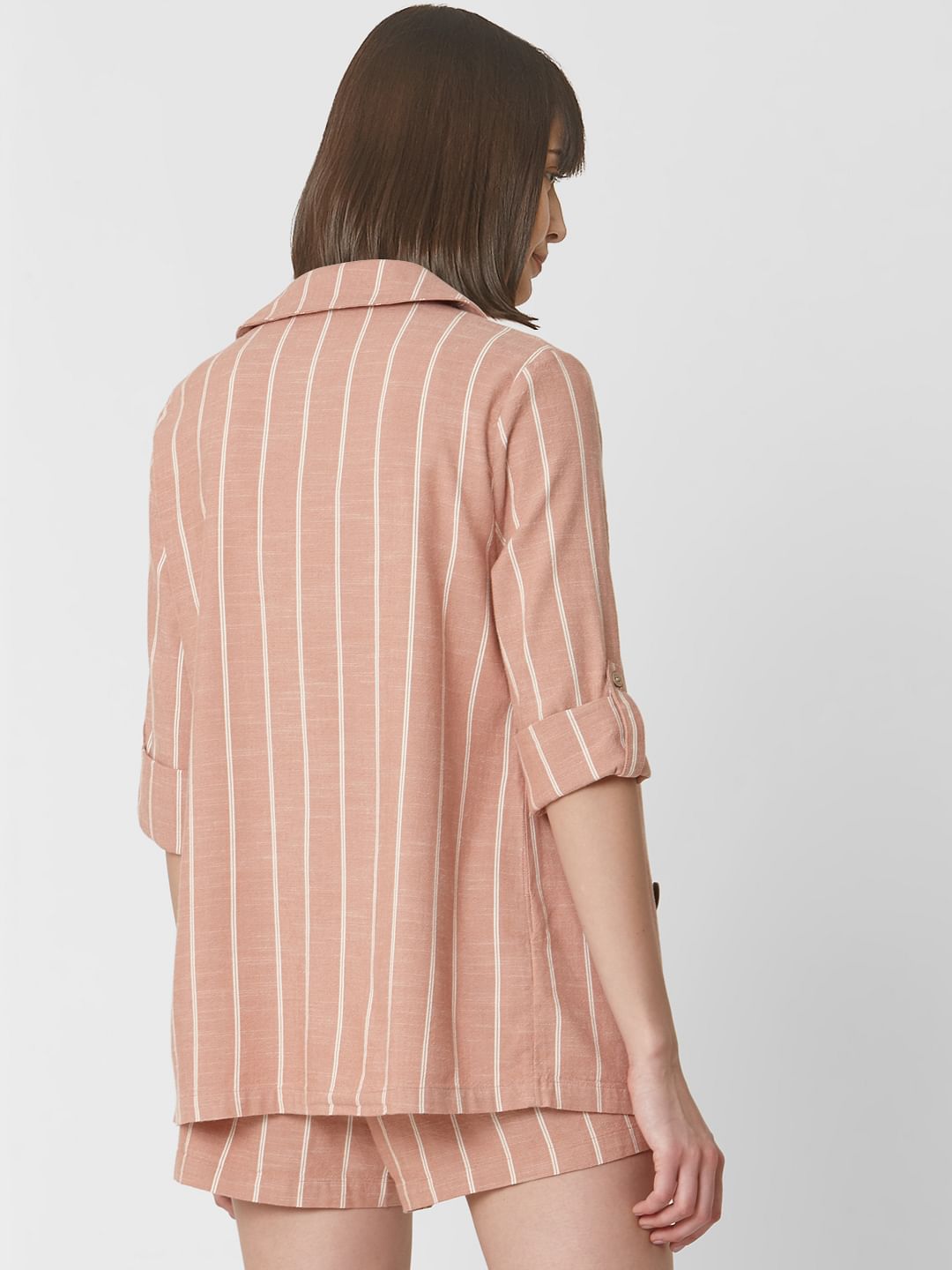 Pink Striped Co-Ord Set Blazer