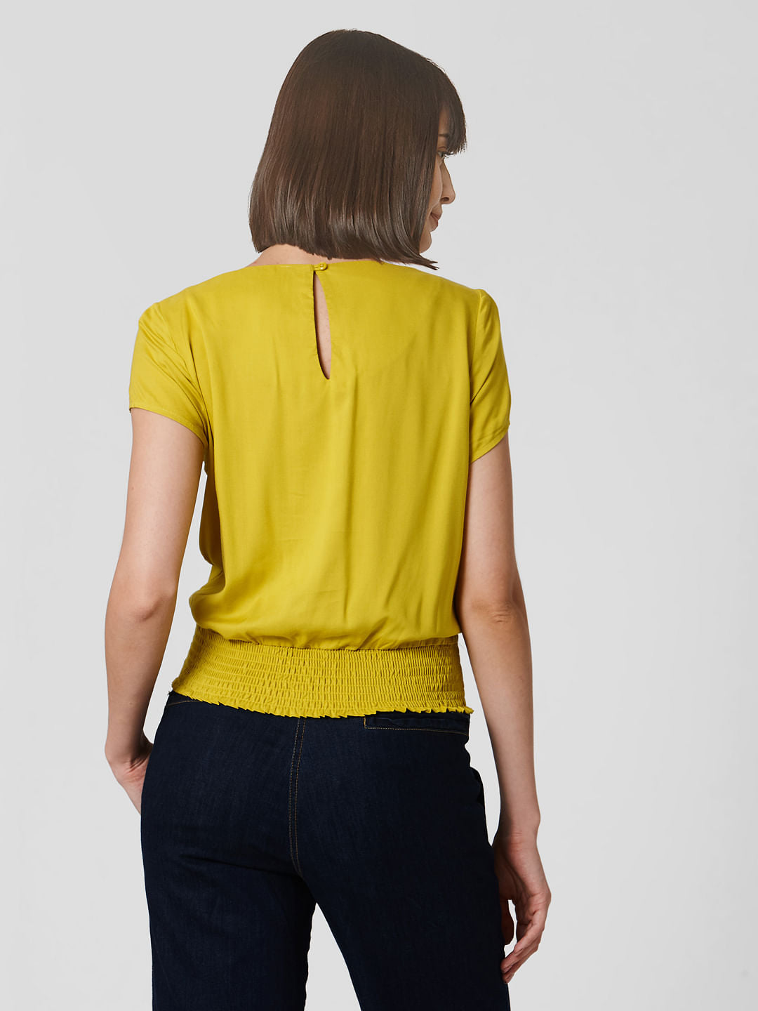 Mustard Front Twist Top