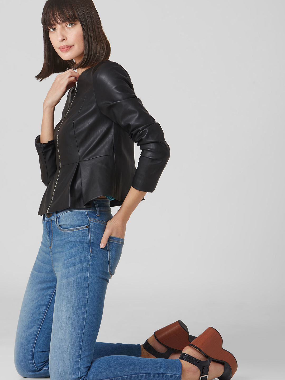 Blue Mid Rise Skinny Jeans