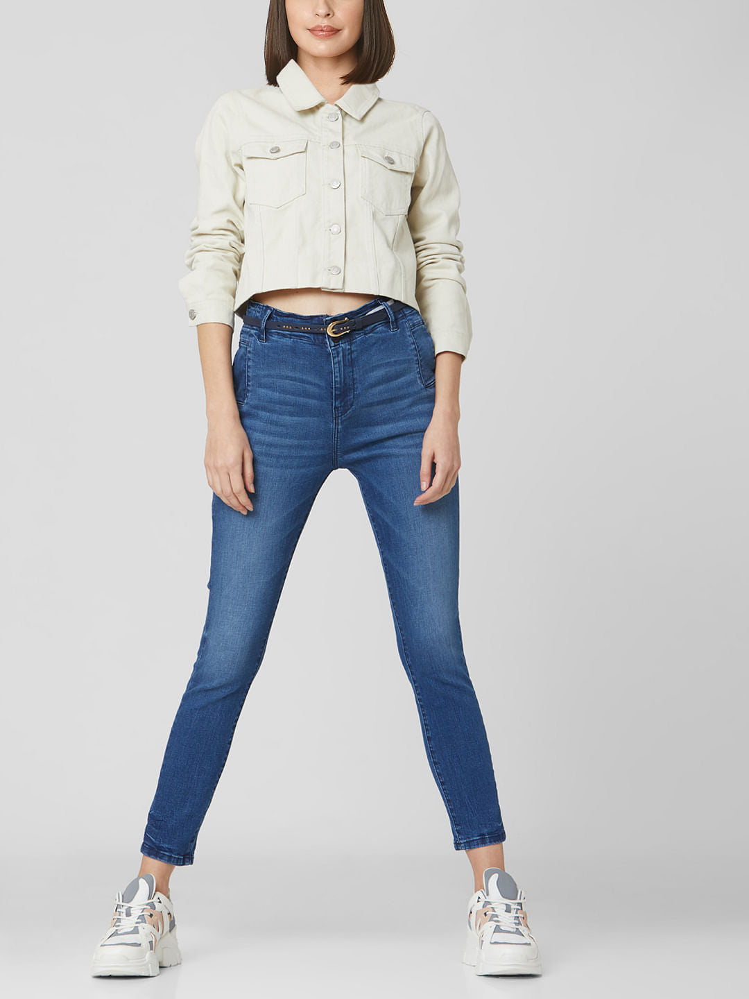 Blue High Rise Skinny Jeans