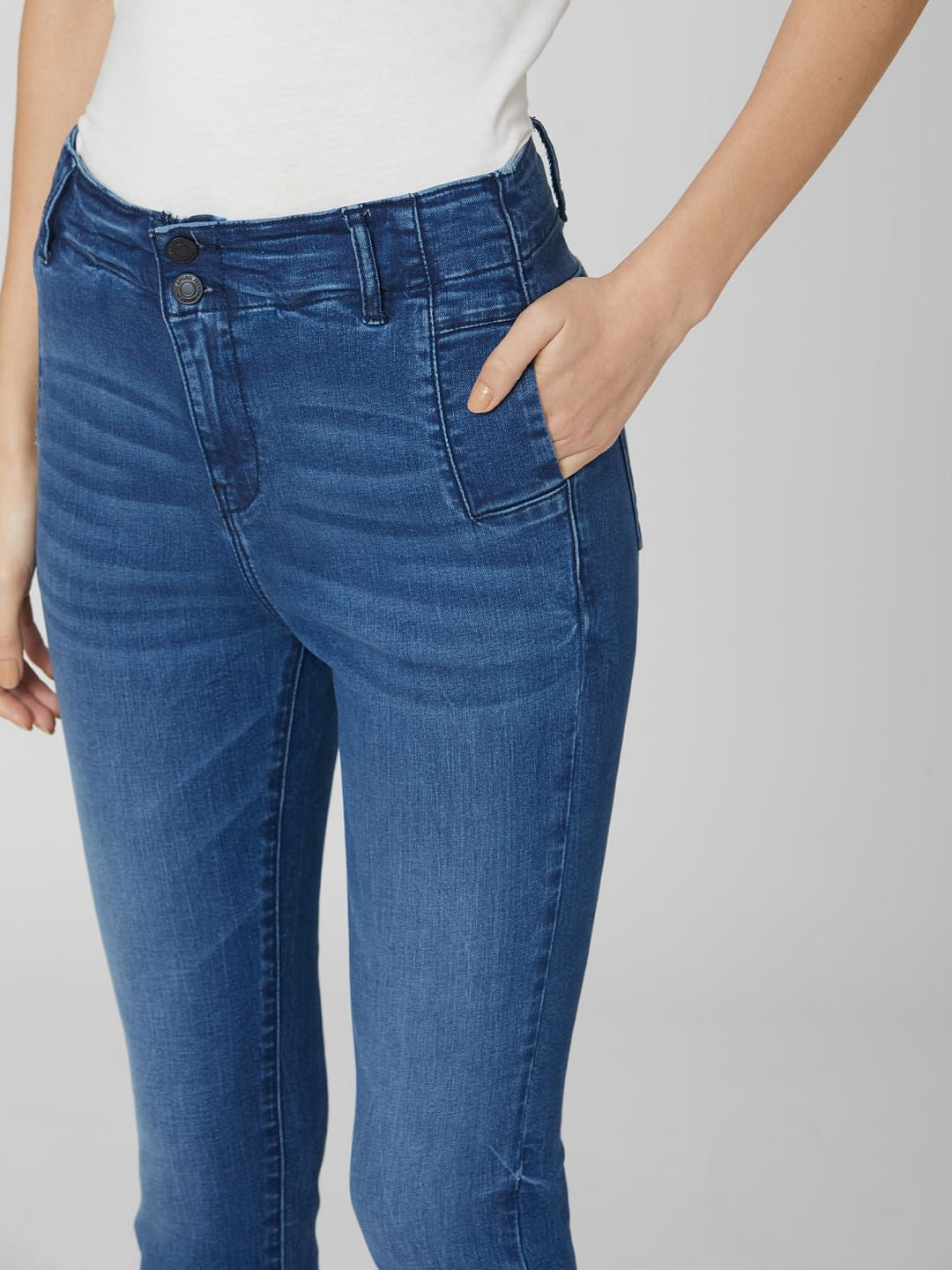 Blue High Rise Skinny Jeans