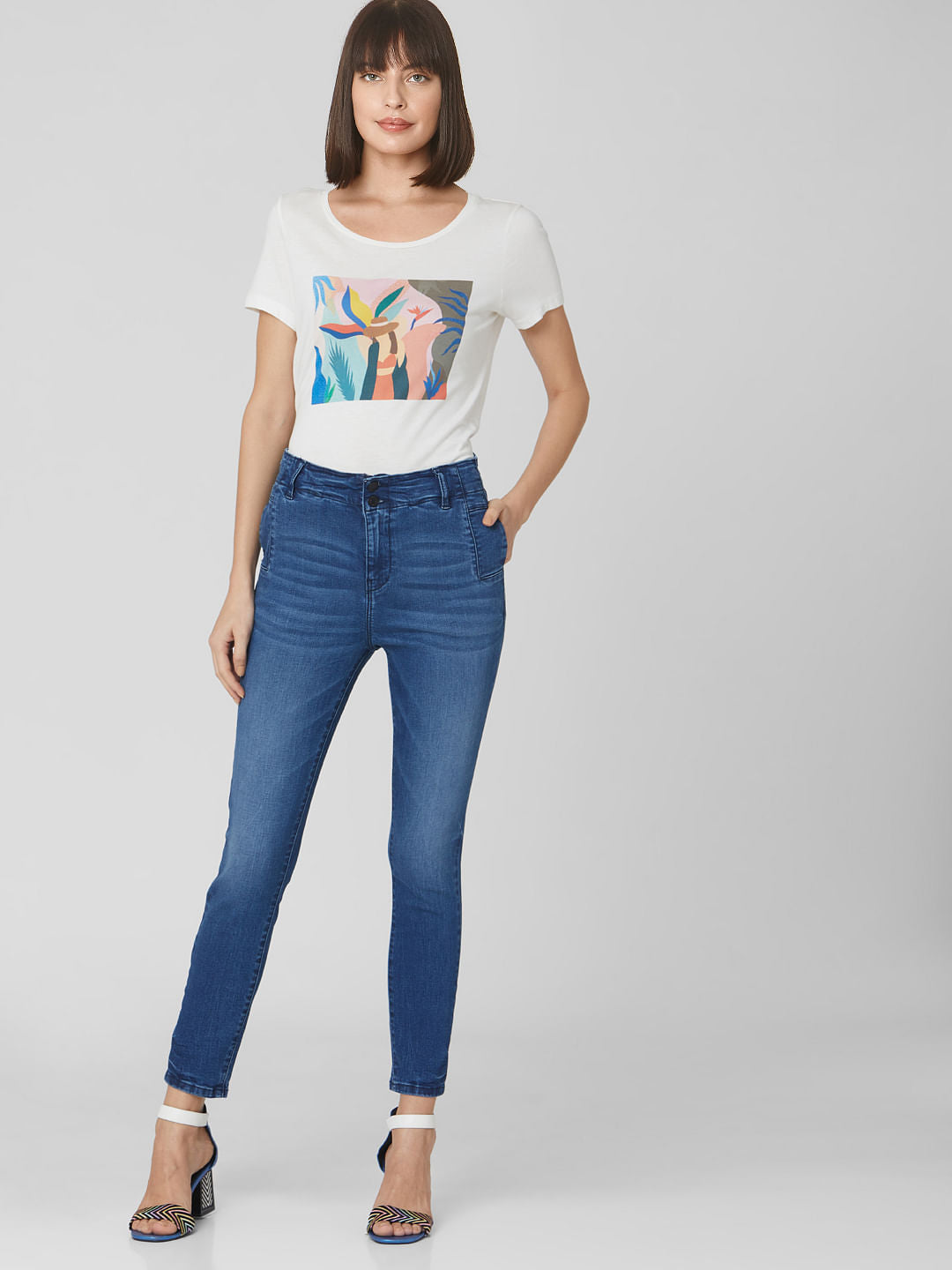 Blue High Rise Skinny Jeans