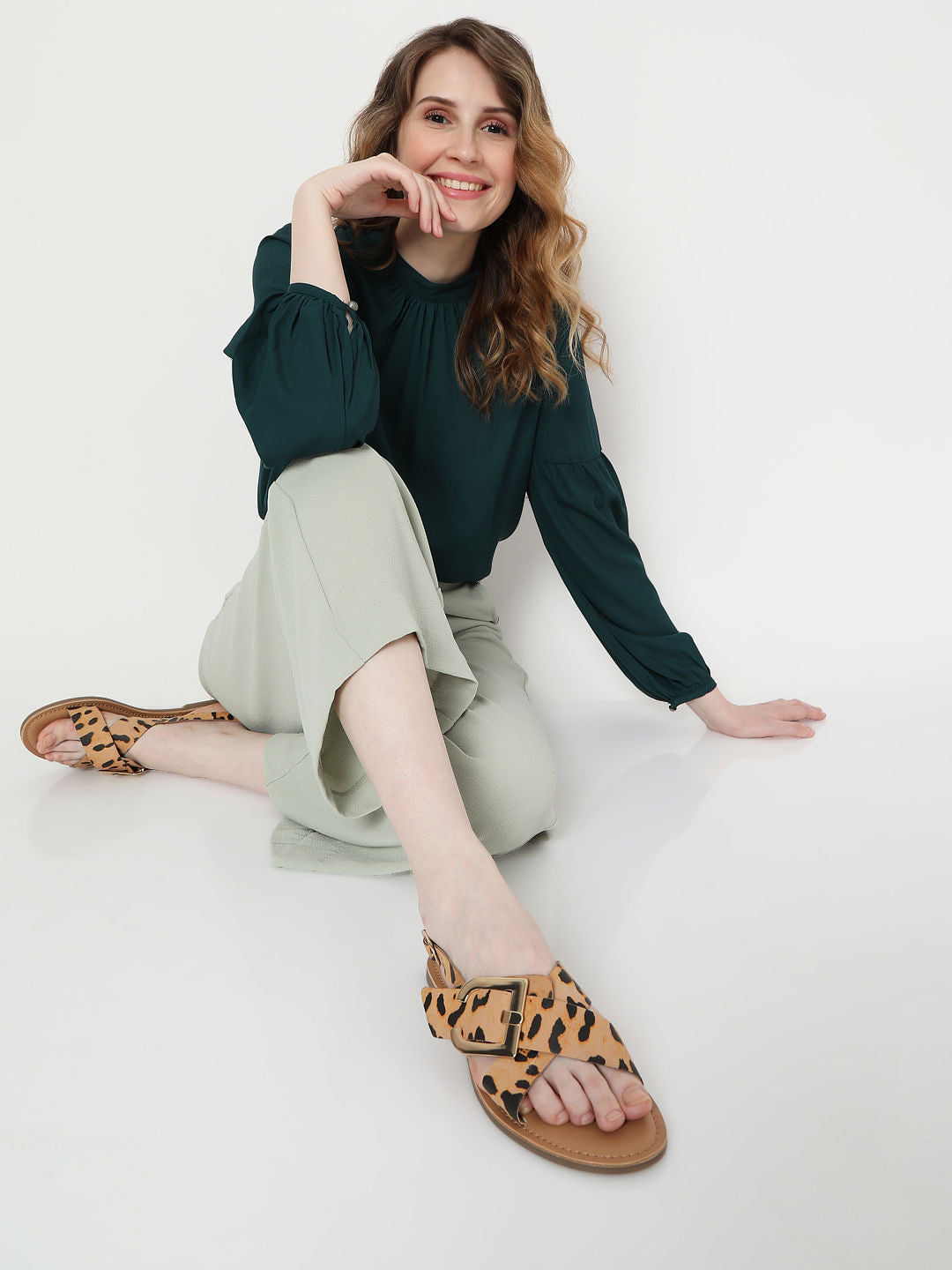 Tan Animal Print Sandals