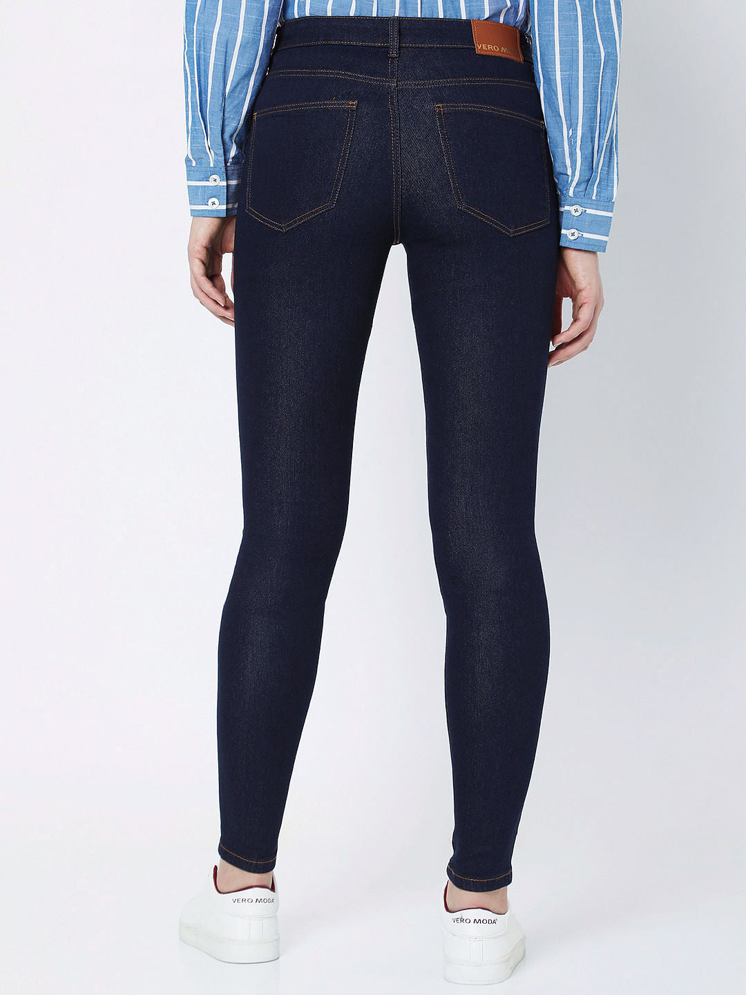 Dark Blue Mid Rise Wendy Skinny Jeans