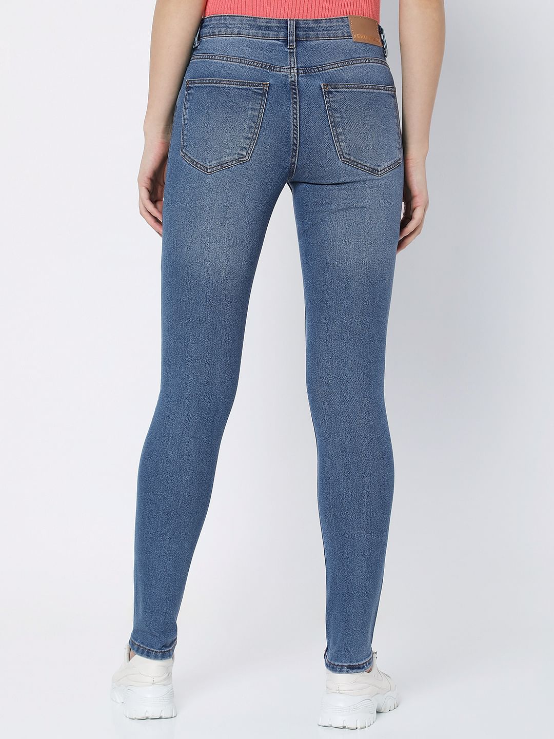 Blue Mid Rise Wendy Skinny Jeans