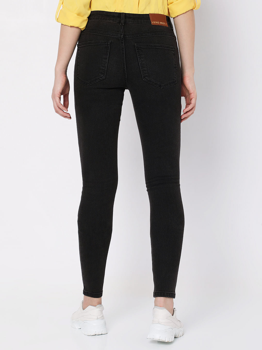 Charcoal Grey Mid Rise Wendy Skinny Jeans