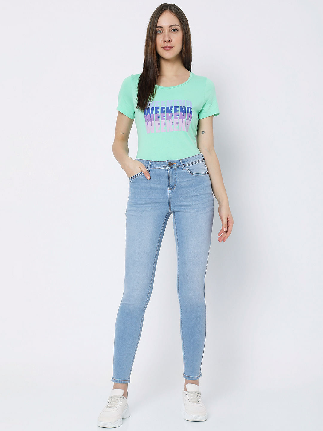 Light Blue Mid Rise Wendy Skinny Jeans
