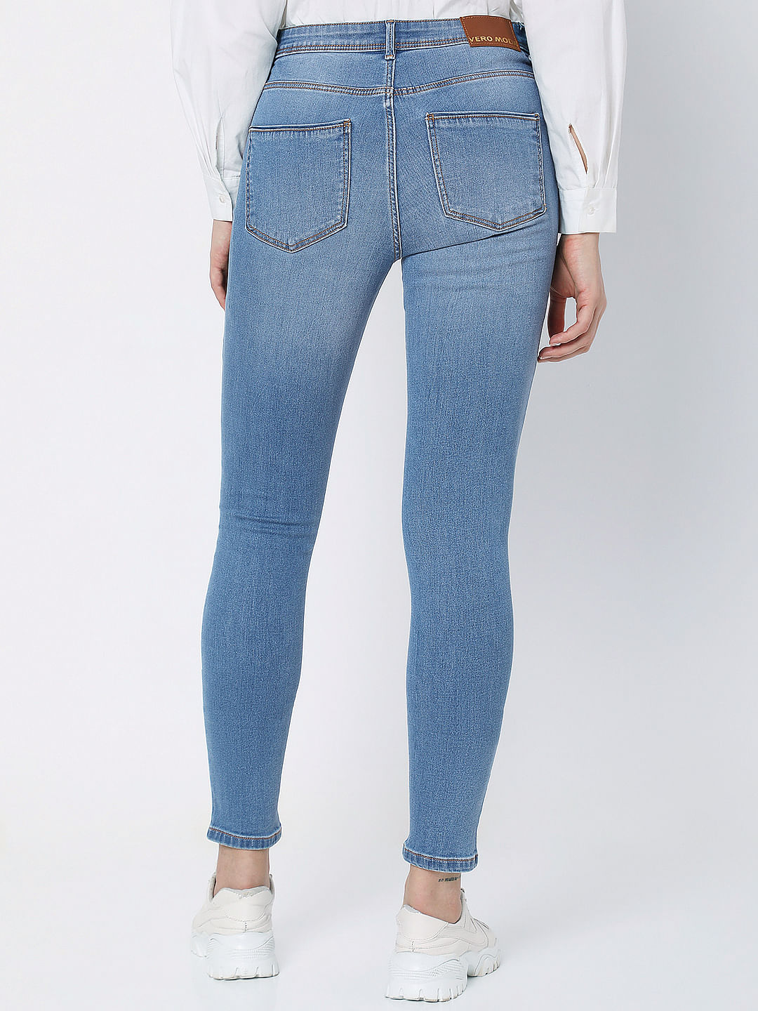Blue Mid Rise Wendy Skinny Jeans
