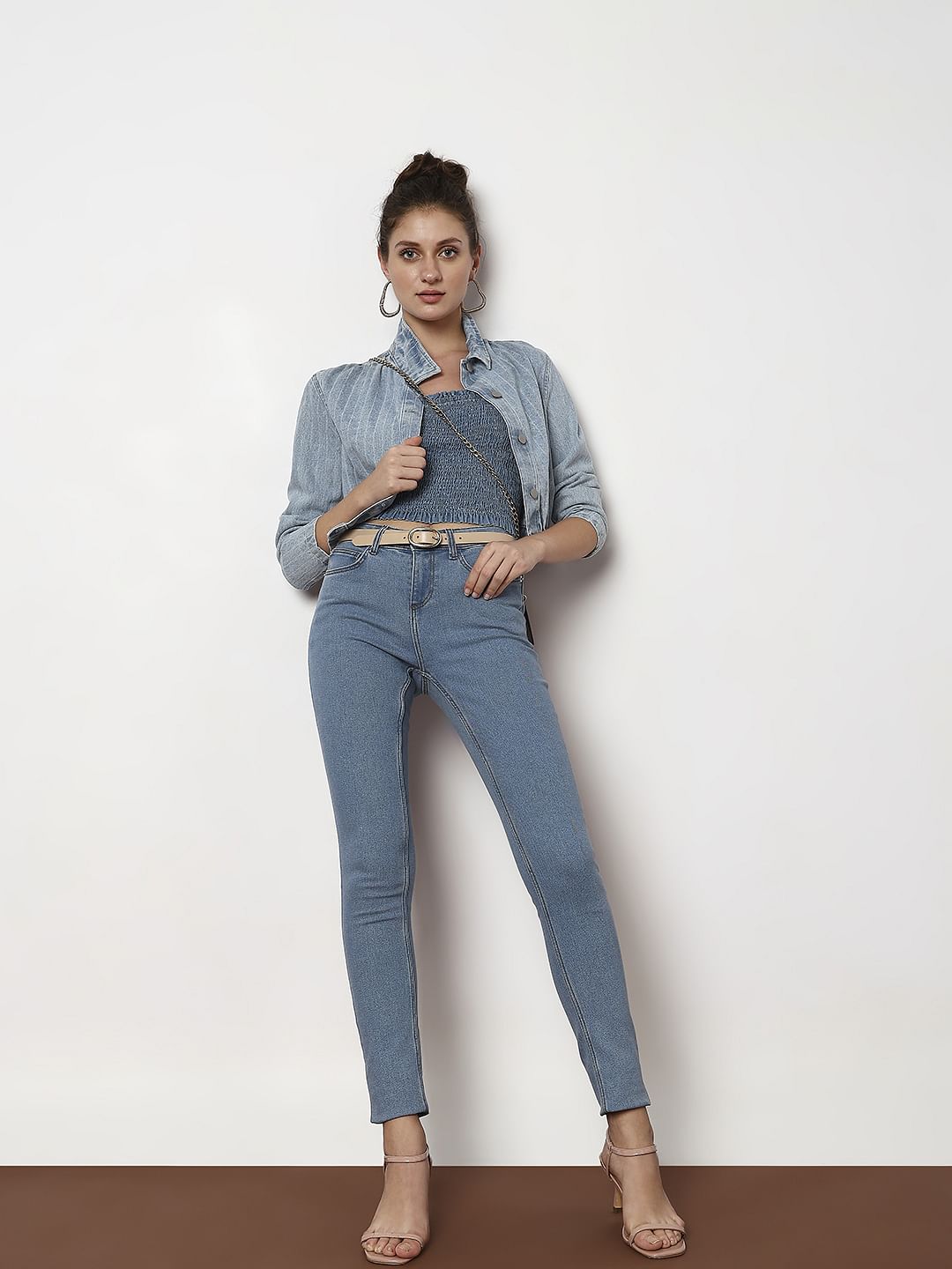 Light Blue Mid Rise Wendy Skinny Fit Jeans