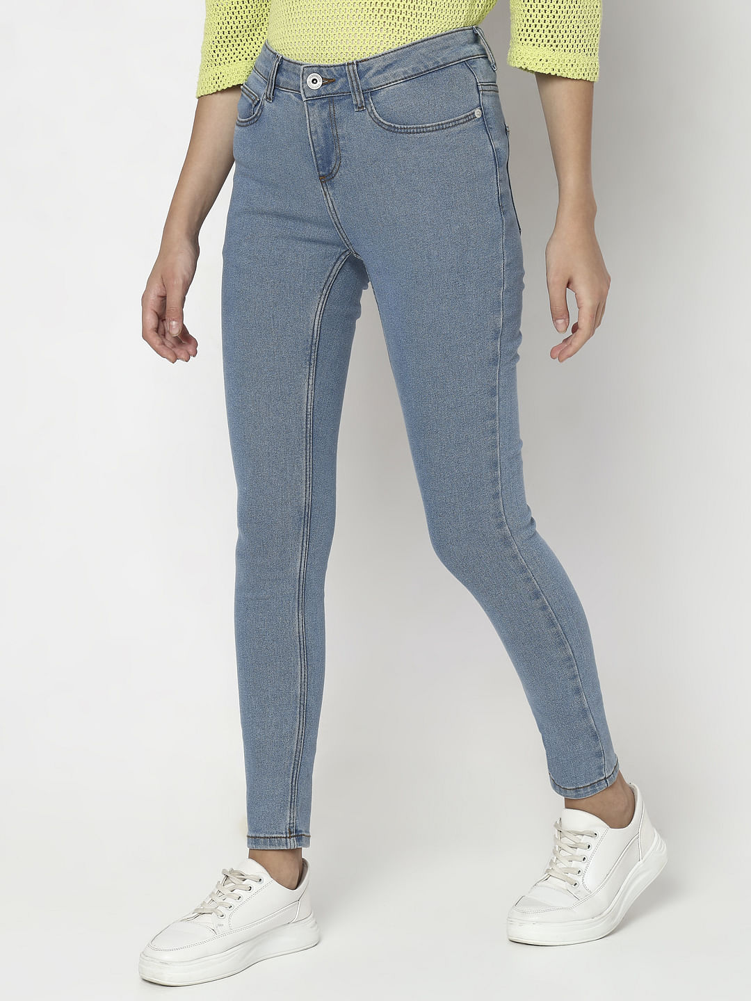 Light Blue Mid Rise Wendy Skinny Fit Jeans
