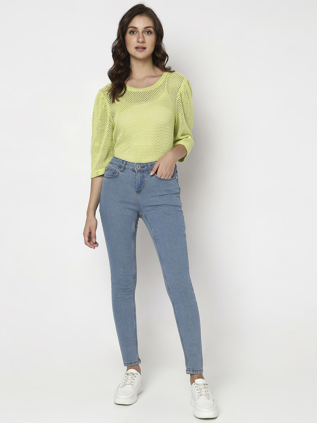 Light Blue Mid Rise Wendy Skinny Fit Jeans