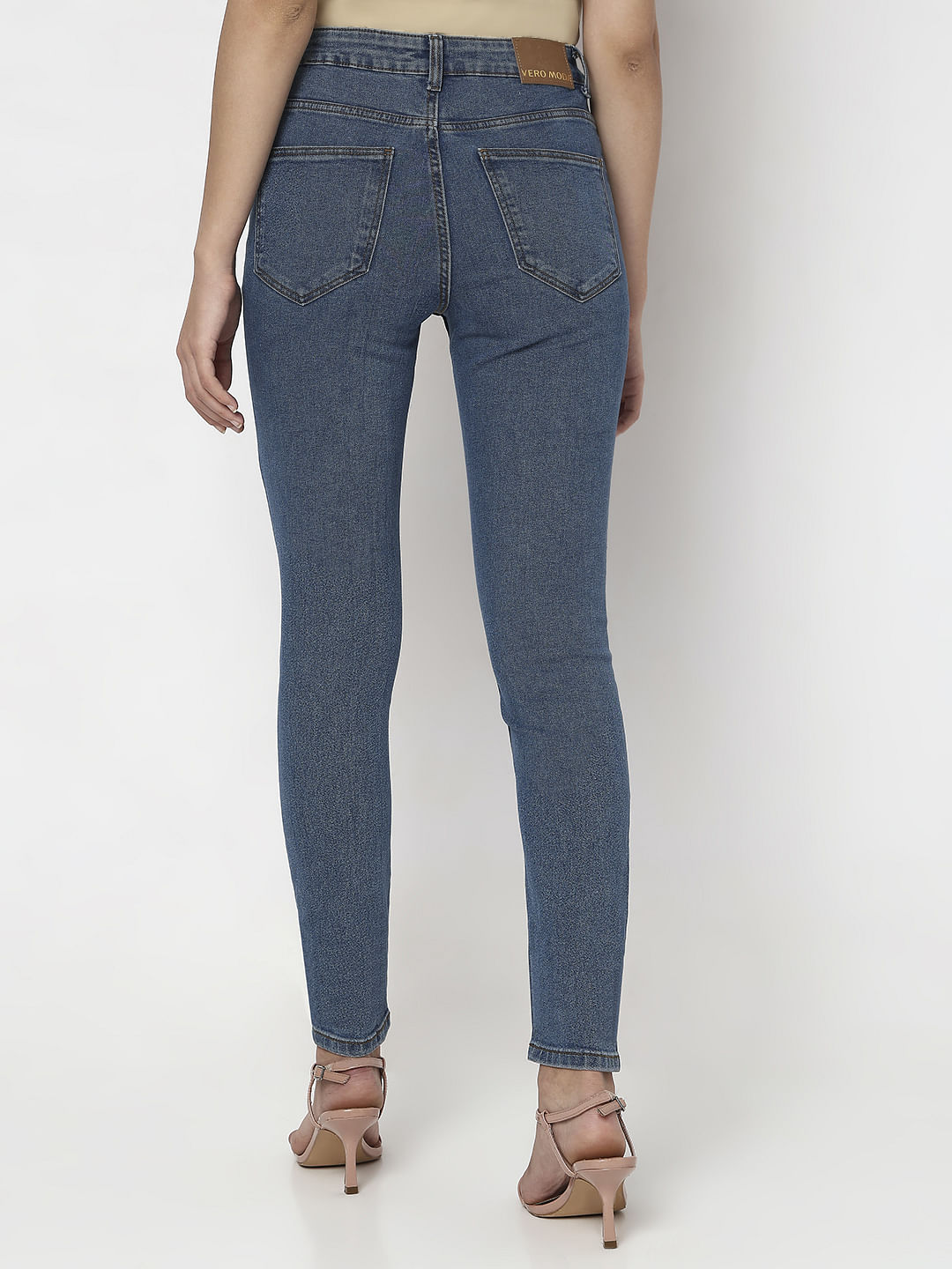 Blue Mid Rise Wendy Skinny Fit Jeans