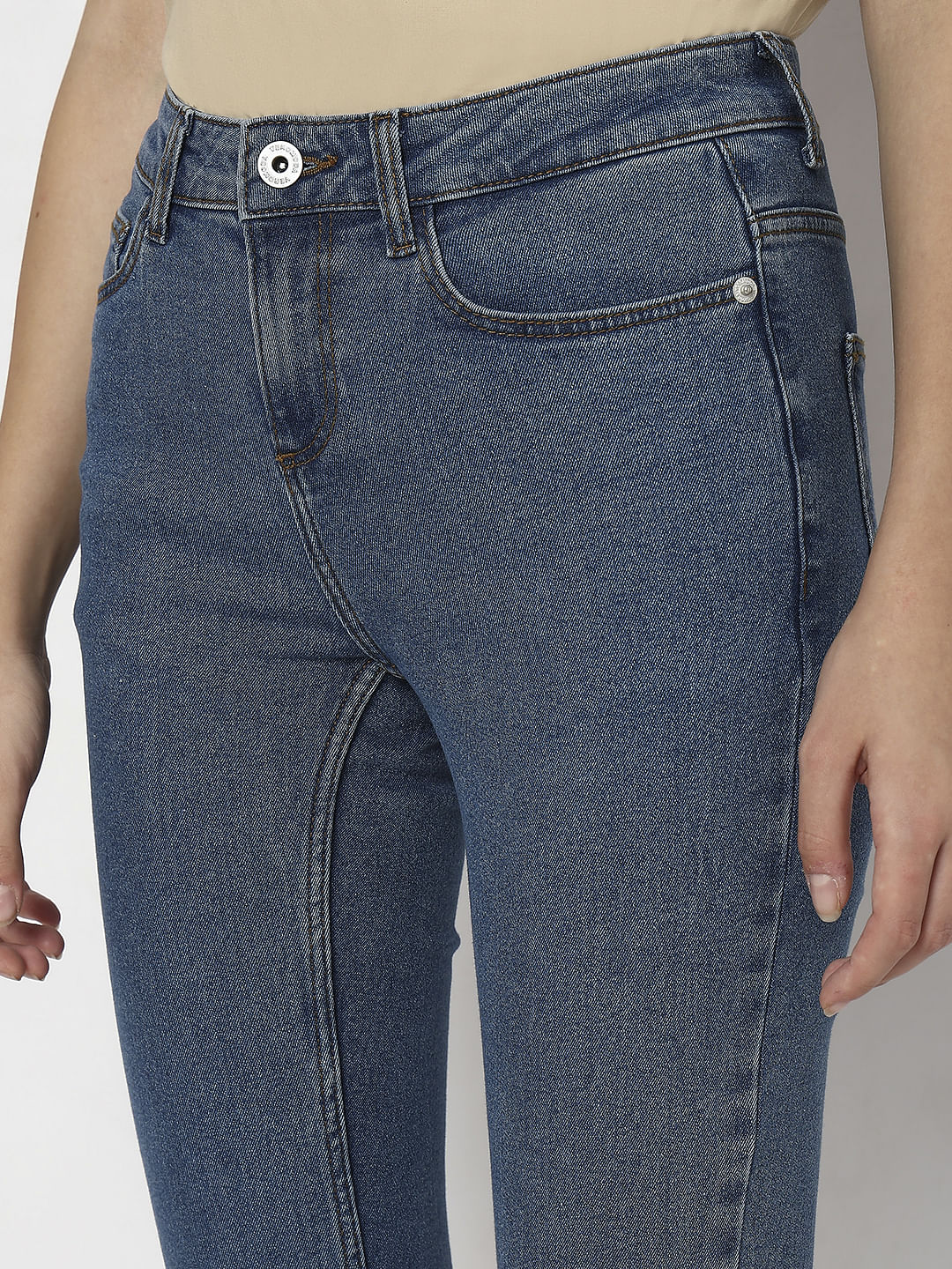 Blue Mid Rise Wendy Skinny Fit Jeans