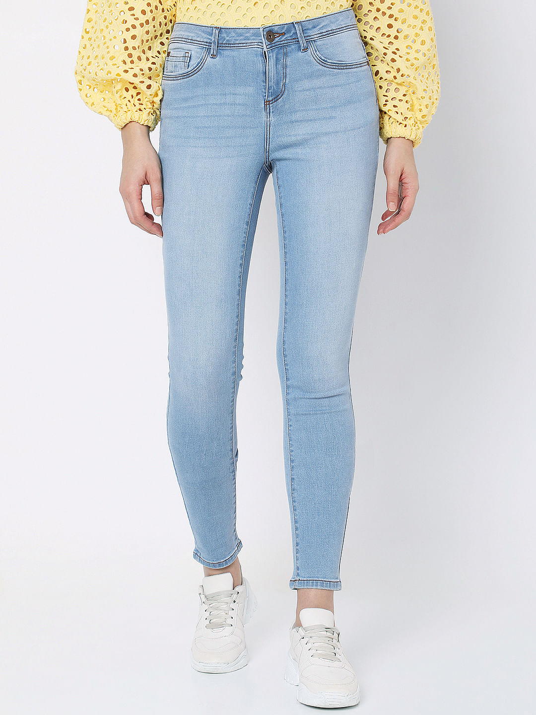 Light Blue Mid Rise Wendy Skinny Jeans