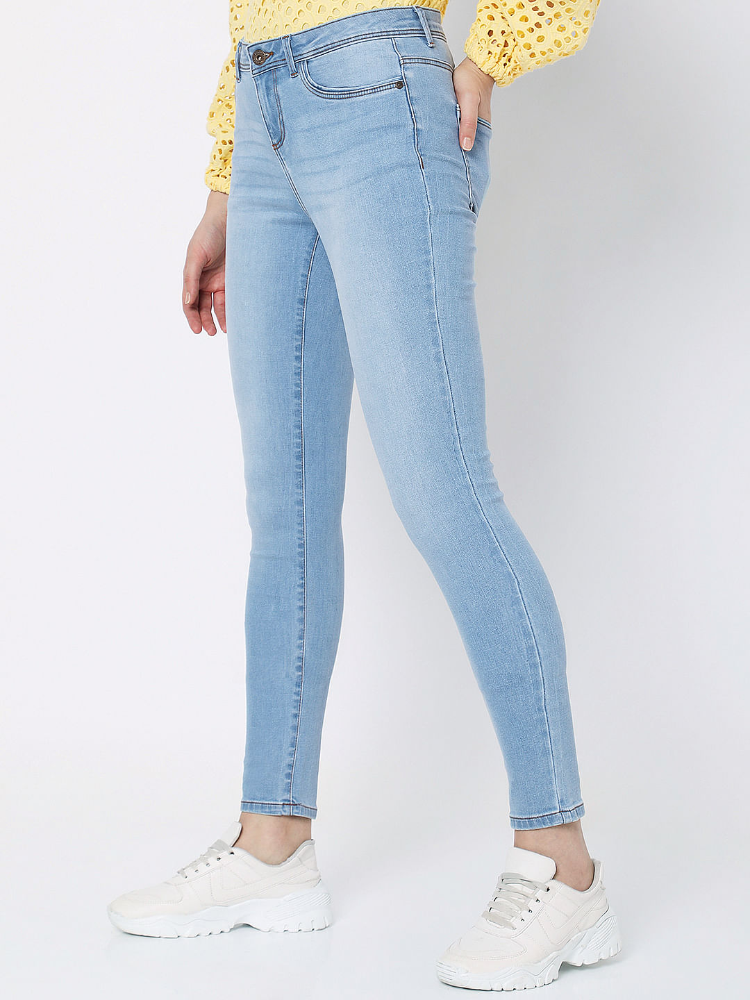 Light Blue Mid Rise Wendy Skinny Jeans