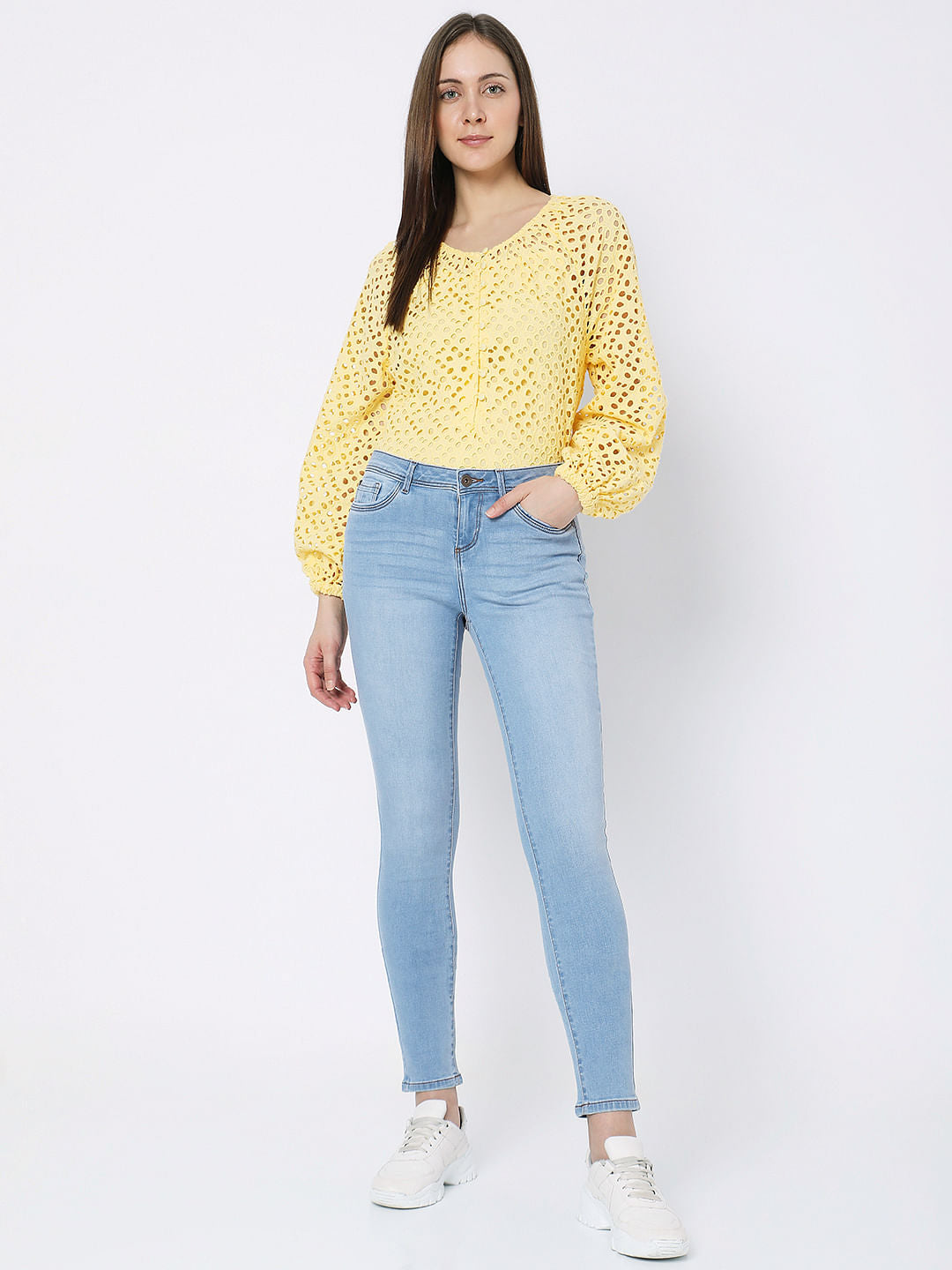 Light Blue Mid Rise Wendy Skinny Jeans