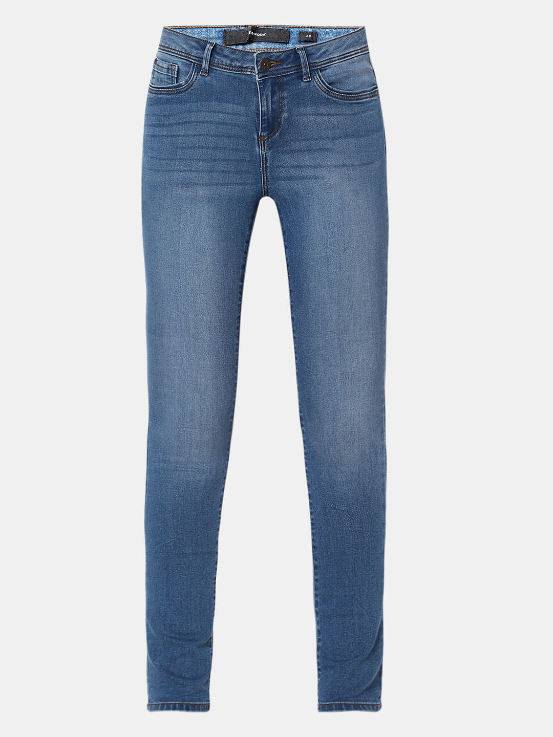 Blue Mid Rise Washed Wendy Skinny Jeans