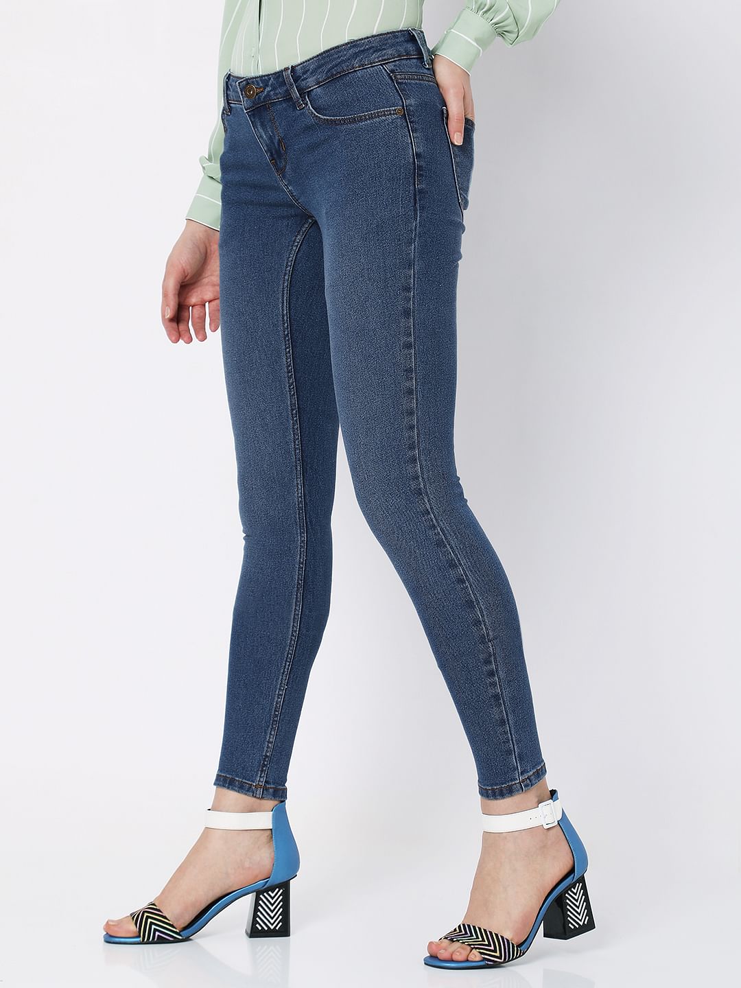 Blue Low Rise Wendy Skinny Jeans