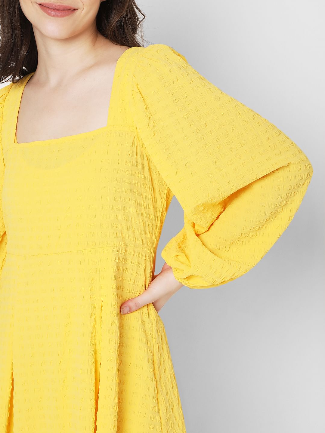 Yellow Fit & Flare Dress