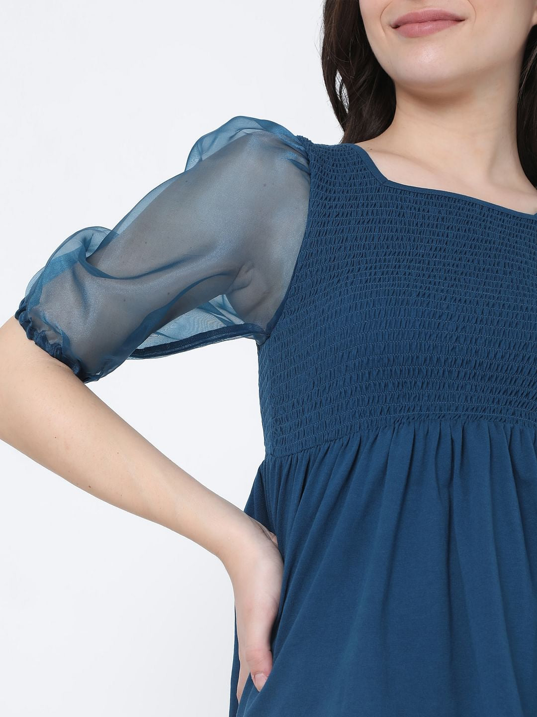 Blue Smock Top
