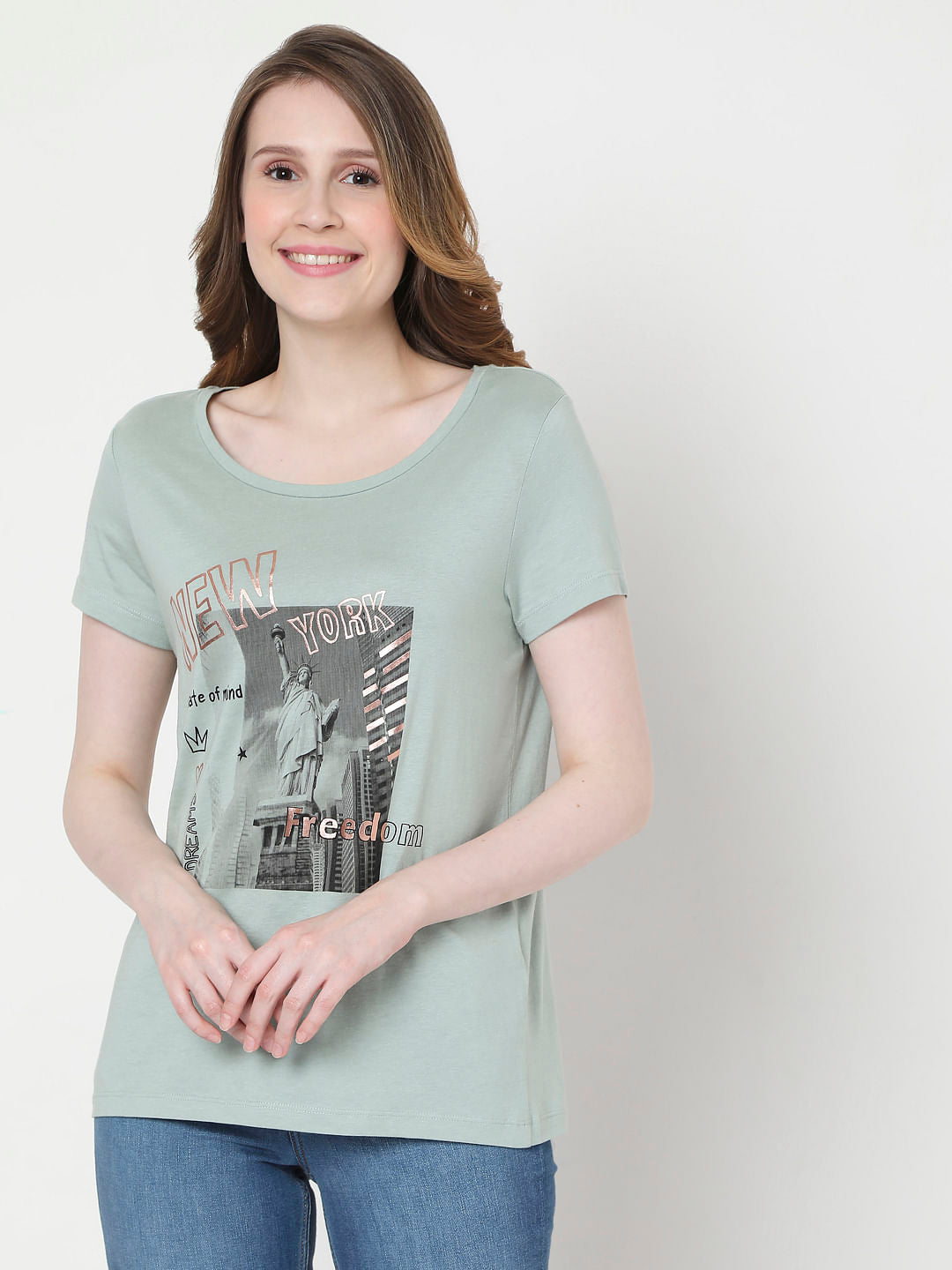 Green Graphic Print T-Shirt