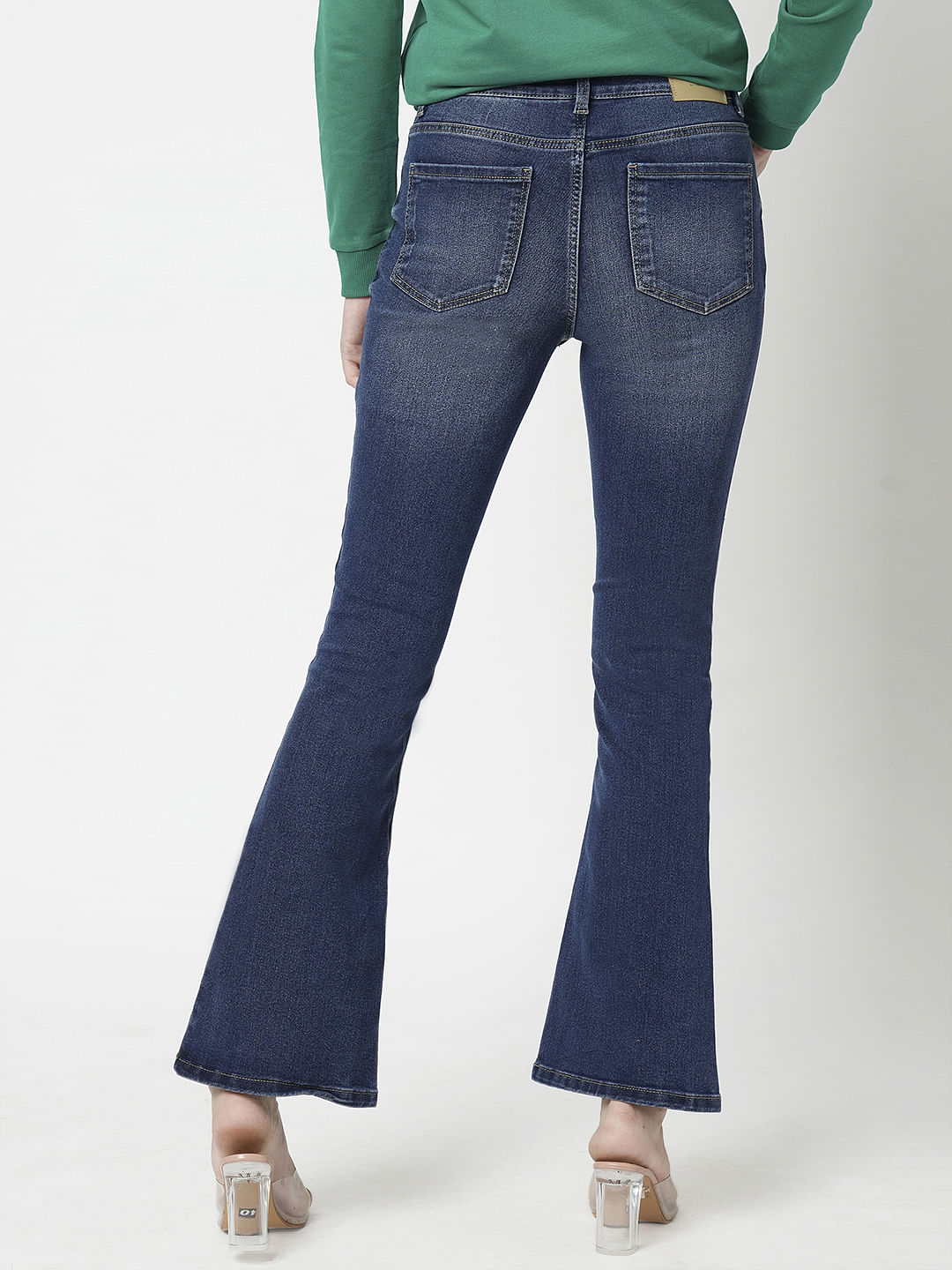 I.Scenery By Vero Moda Blue Mid Rise Bootcut Jeans
