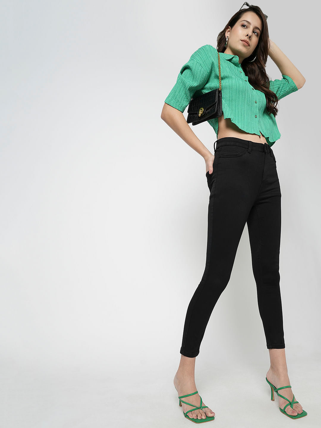 I.Scenery By Vero Moda Black High Rise Wendy Skinny Jeans