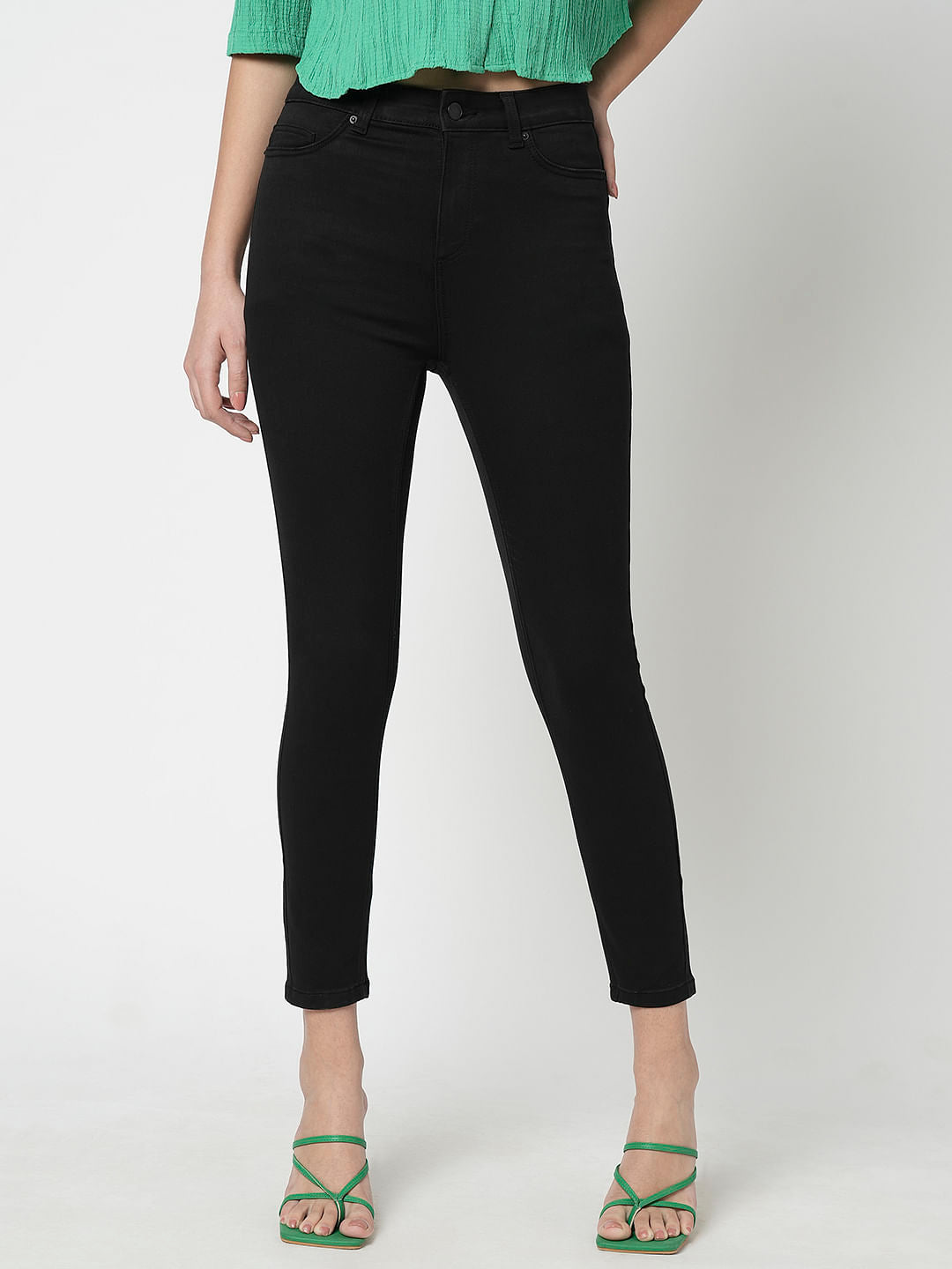 I.Scenery By Vero Moda Black High Rise Wendy Skinny Jeans