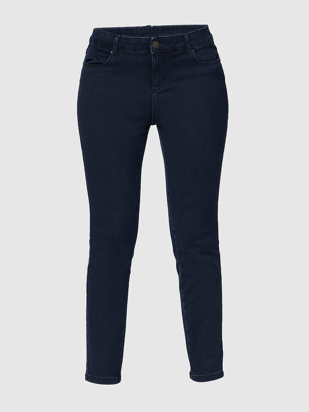 I.Scenery By Vero Moda Dark Blue Mid Rise Skinny Jeggings