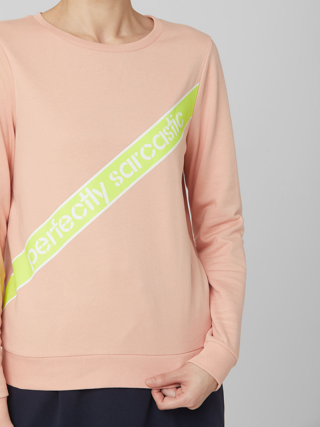 Pink Slogan Print Sweatshirt